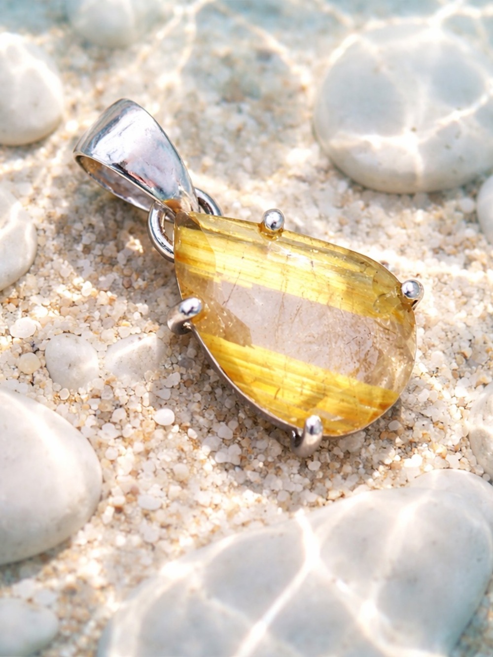 NEW! Golden Rutilated Quartz Necklace